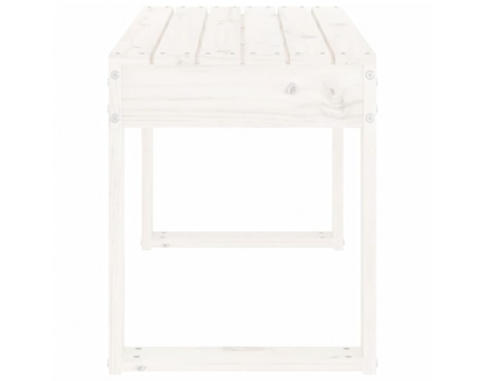 Sonata H Градинска пейка, бяла, 80x38x45 см, борово дърво масив
