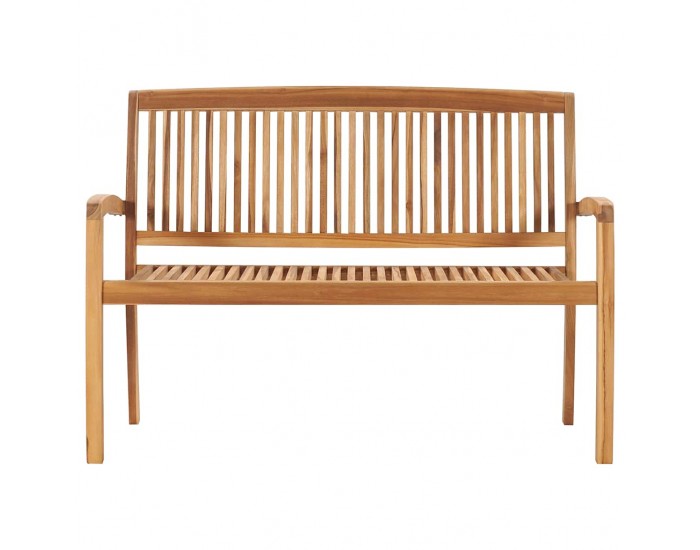 Sonata H Стифираща градинска пейка с възглавница, 128,5 см, тик масив