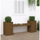 Sonata H Пейка със саксии меденокафява 180x36x63 см борово дърво масив