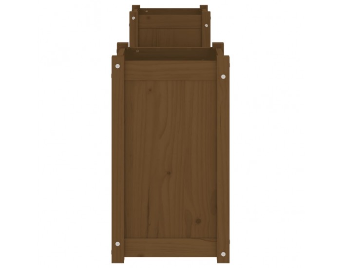 Sonata H Пейка със саксии меденокафява 180x36x63 см борово дърво масив