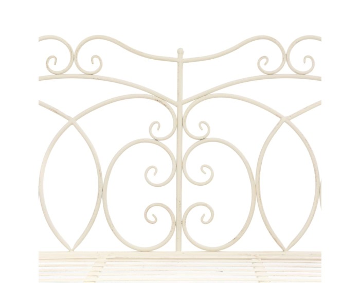 Sonata Bancă de grădină, alb vintage, 104 cm, fier