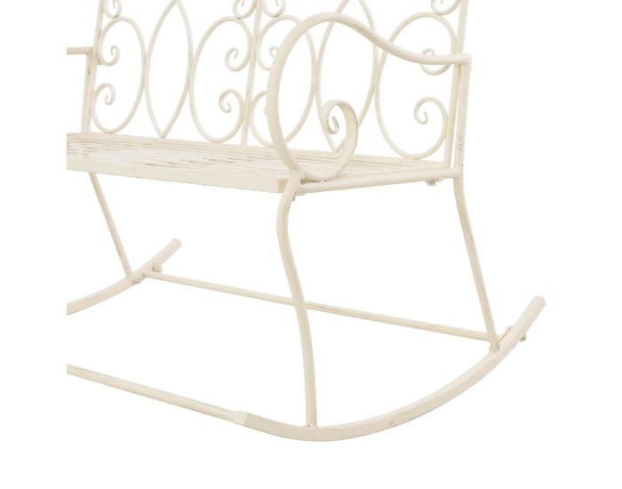 Sonata Bancă de grădină, alb vintage, 104 cm, fier