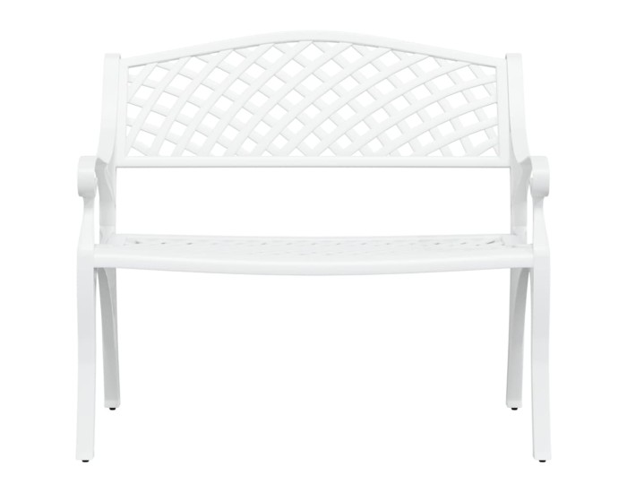 Sonata Bancă de grădină, alb, 102 cm, aluminiu turnat