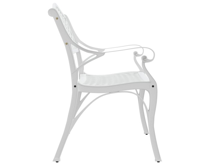 Sonata Bancă de grădină, alb, 102 cm, aluminiu turnat