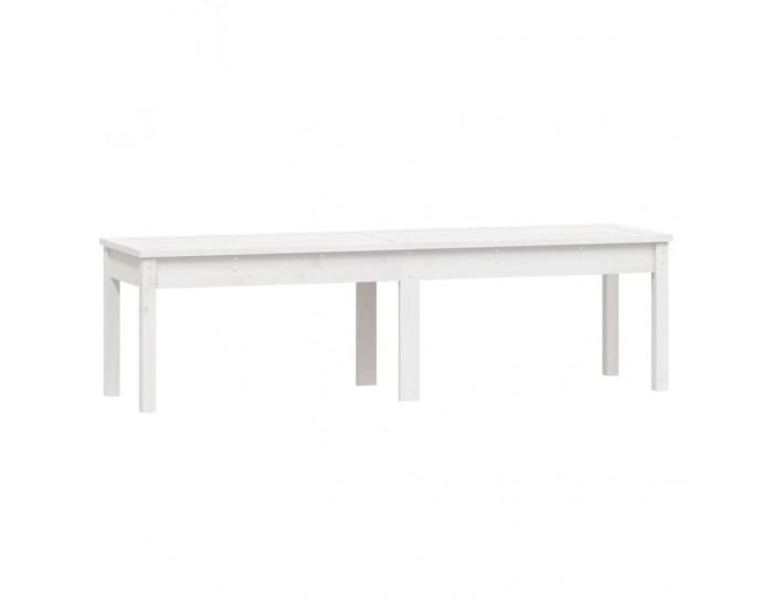 Sonata H 2-местна градинска пейка, бяла, 159,5x44x45 см, бор масив