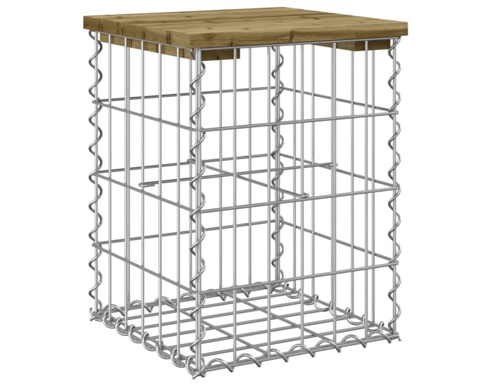 Sonata Bancă grădină, design gabion, 33x31x42 cm, lemn pin impregnat