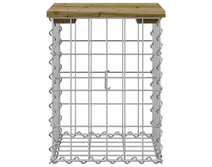 Sonata Bancă grădină, design gabion, 33x31x42 cm, lemn pin impregnat