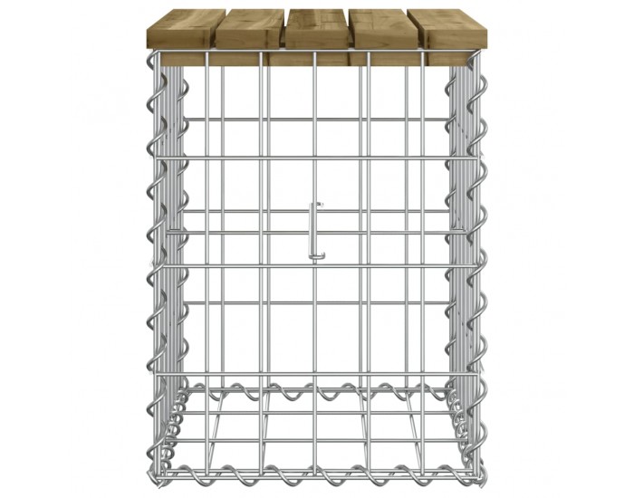 Sonata H Градинска пейка габионен дизайн 33x31x42 см импрегниран бор