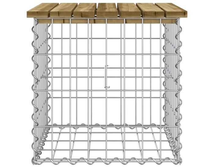 Sonata Bancă grădină, design gabion, 43x44x42 cm, lemn pin impregnat