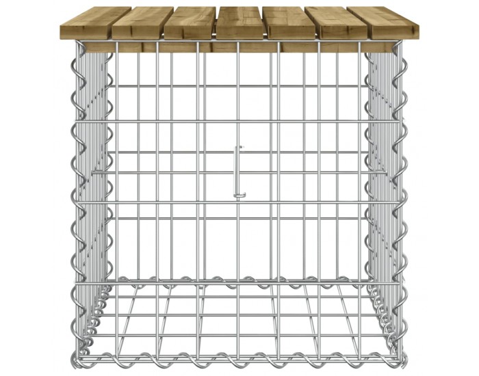 Sonata H Градинска пейка габионен дизайн 43x44x42 см импрегниран бор