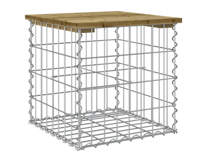 Sonata Bancă grădină, design gabion, 43x44x42 cm, lemn pin impregnat