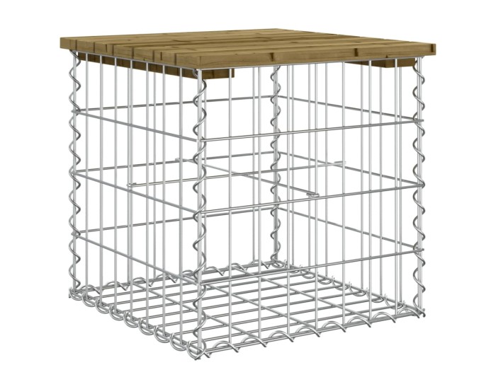 Sonata Bancă grădină, design gabion, 43x44x42 cm, lemn pin impregnat