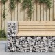 Sonata H Градинска пейка габионен дизайн 92x71x65,5 см бор масив