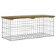 Sonata Bancă grădină, design gabion, 103x44x42 cm, lemn pin impregnat