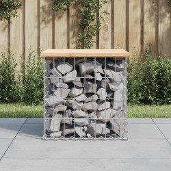 Sonata H Градинска пейка габионен дизайн 43x44x42 см борово дърво масив - Canapele și bănci de grădină