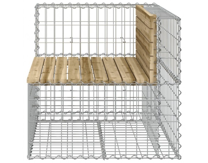 Sonata H Градинска пейка габионен дизайн 92x71x65,5 см импрегниран бор