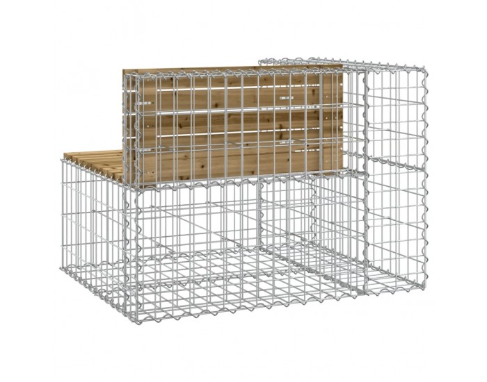 Sonata H Градинска пейка габионен дизайн 92x71x65,5 см импрегниран бор