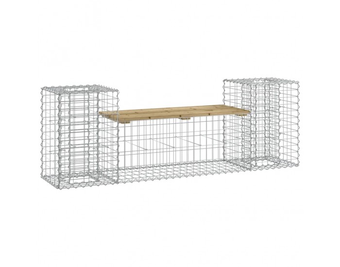 Sonata H Градинска пейка габионен дизайн 183x41x60,5 см импрегниран бор