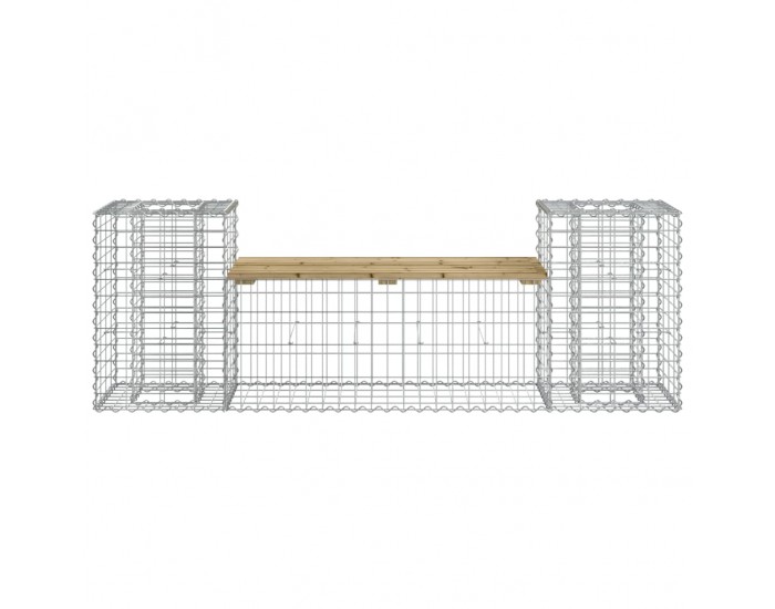 Sonata H Градинска пейка габионен дизайн 183x41x60,5 см импрегниран бор