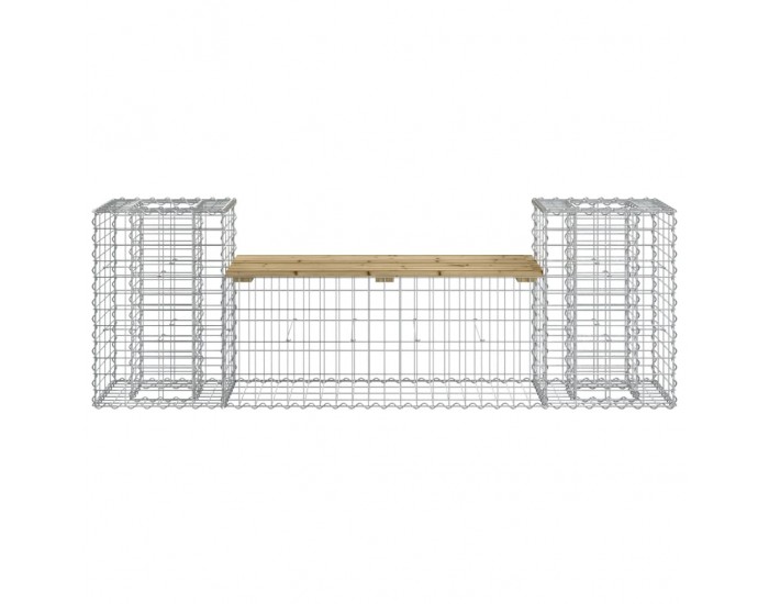 Sonata H Градинска пейка габионен дизайн 183x41x60,5 см импрегниран бор
