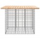Sonata H Градинска пейка габионен дизайн 100x102x72 см бор масив