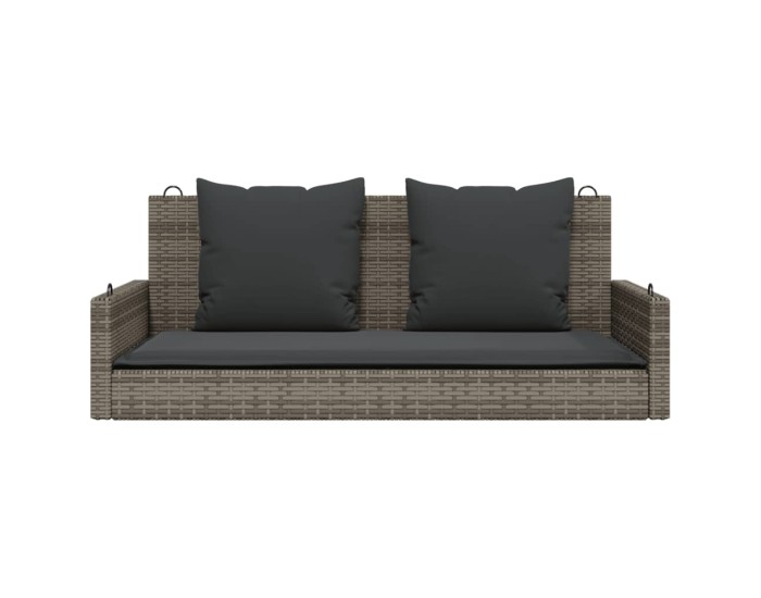 Sonata Bancă de balansoar cu perne, gri, 119x56x48 cm, poliratan