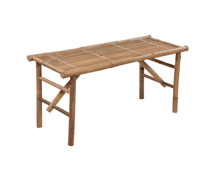Sonata Bancă de grădină pliabilă cu pernă, 118 cm, bambus