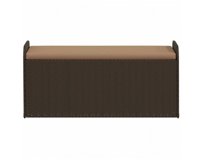 Sonata H Пейка за съхранение с възглавница кафява 115x51x52 см полиратан