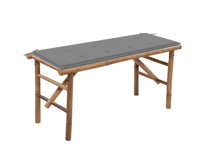Sonata Bancă de grădină pliabilă cu pernă, 118 cm, bambus