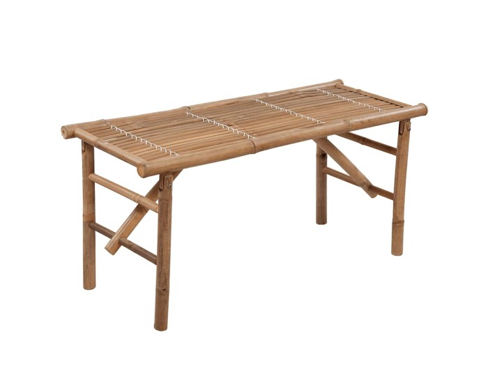 Sonata Bancă de grădină pliabilă cu pernă, 118 cm, bambus