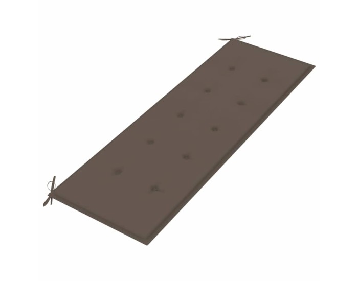 Sonata Bancă Batavia cu pernă gri taupe, 150 cm, lemn masiv de tec