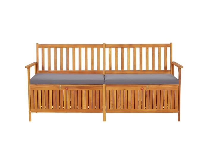Sonata Bancă de depozitare cu pernă, 170 cm, lemn masiv de acacia