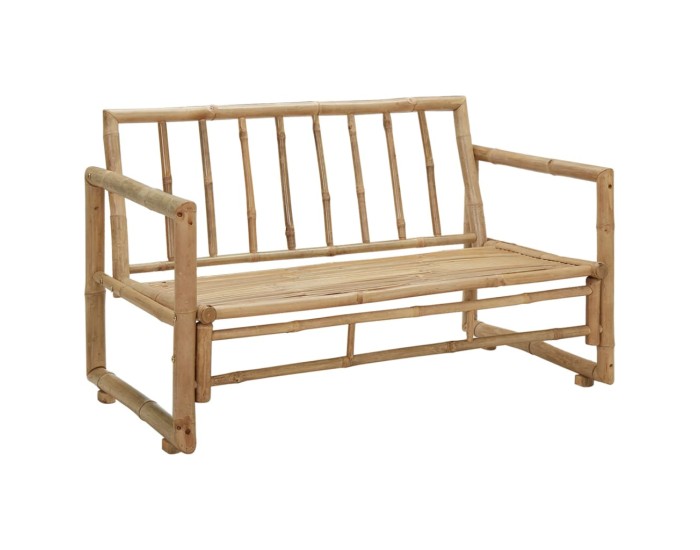 Sonata Bancă de grădină cu perne, 115 cm, bambus