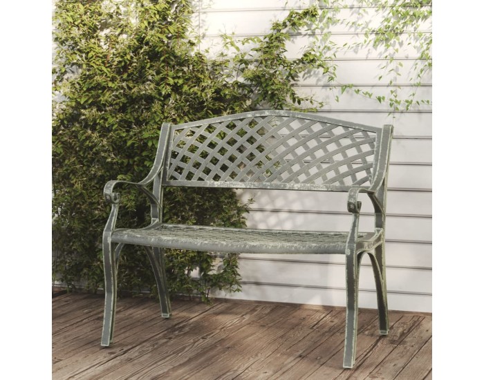 Sonata Bancă de grădină, verde, 102 cm, aluminiu turnat