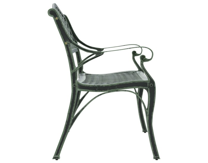 Sonata Bancă de grădină, verde, 102 cm, aluminiu turnat