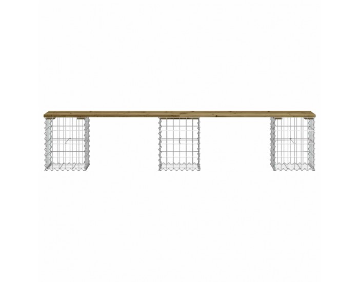 Sonata H Градинска пейка габионен дизайн 203x31x42 см импрегниран бор