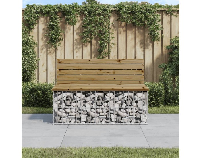 Sonata H Градинска пейка с габионен дизайн 103x70x65 см импрегниран бор
