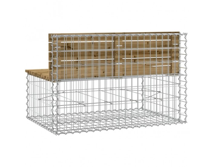 Sonata H Градинска пейка с габионен дизайн 103x70x65 см импрегниран бор