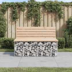 Sonata H Градинска пейка габионен дизайн 103x70x65 см борово дърво масив - Canapele și bănci de grădină