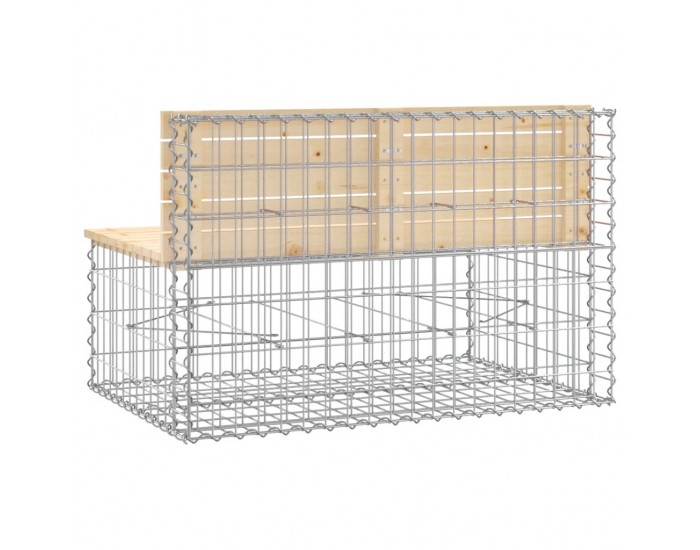 Sonata H Градинска пейка габионен дизайн 103x70x65 см борово дърво масив