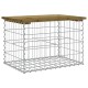 Sonata Bancă grădină, design gabion, 63x44x42 cm, lemn pin impregnat