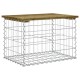 Sonata Bancă grădină, design gabion, 63x44x42 cm, lemn pin impregnat