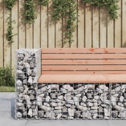Sonata H Градинска пейка габион 92x71x65,5 см дугласко дърво масив - Canapele și bănci de grădină