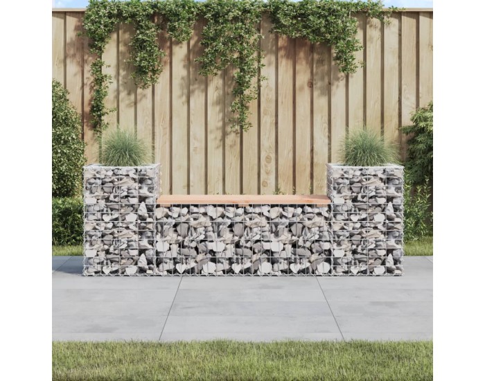 Sonata H Градинска пейка габион 183x41x60,5 см дугласко дърво масив
