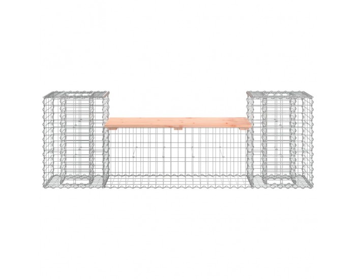 Sonata H Градинска пейка габион 183x41x60,5 см дугласко дърво масив