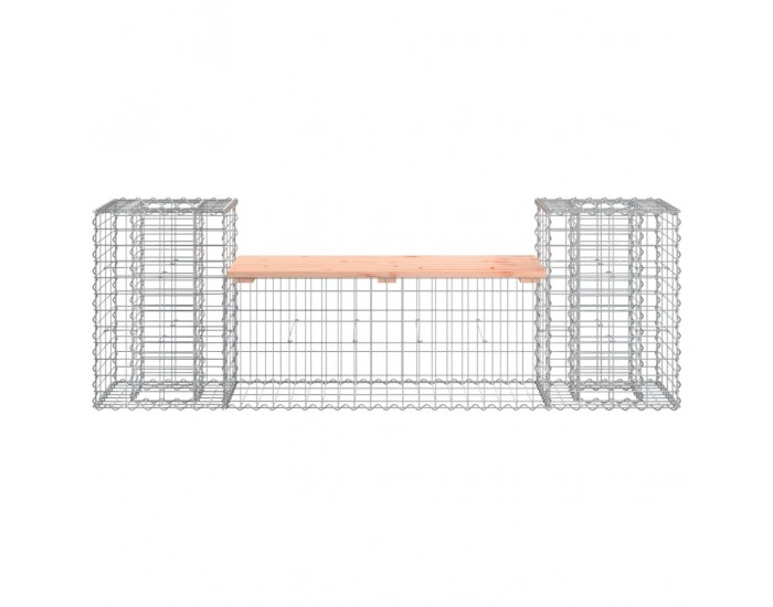 Sonata H Градинска пейка габион 183x41x60,5 см дугласко дърво масив