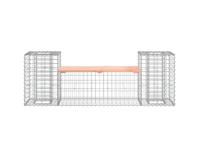 Sonata Bancă de grădină cu gabion, 183x41x60,5 cm, lemn masiv Douglas