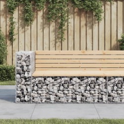 Sonata H Градинска пейка габионен дизайн 122x71x65,5 см бор масив - Canapele și bănci de grădină