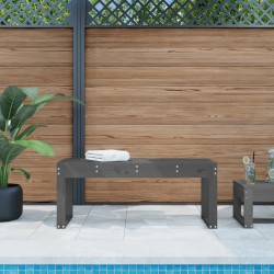 Sonata H Градинска пейка сива 110x38x45 см борово дърво масив - Canapele și bănci de grădină