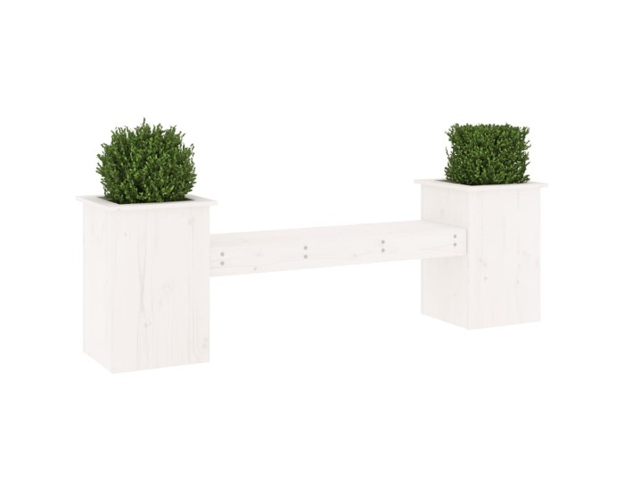 Sonata Jardinieră bancă, alb, 184,5x39,5x56,5 cm, lemn masiv de pin
